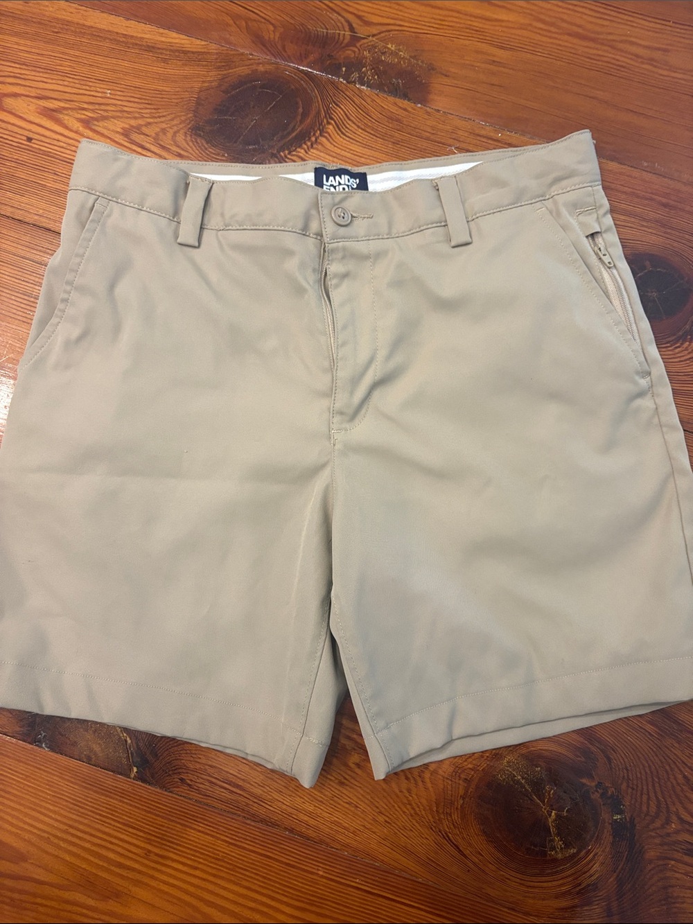 Lands' End Khaki Tan Kids' Shorts 14 husky